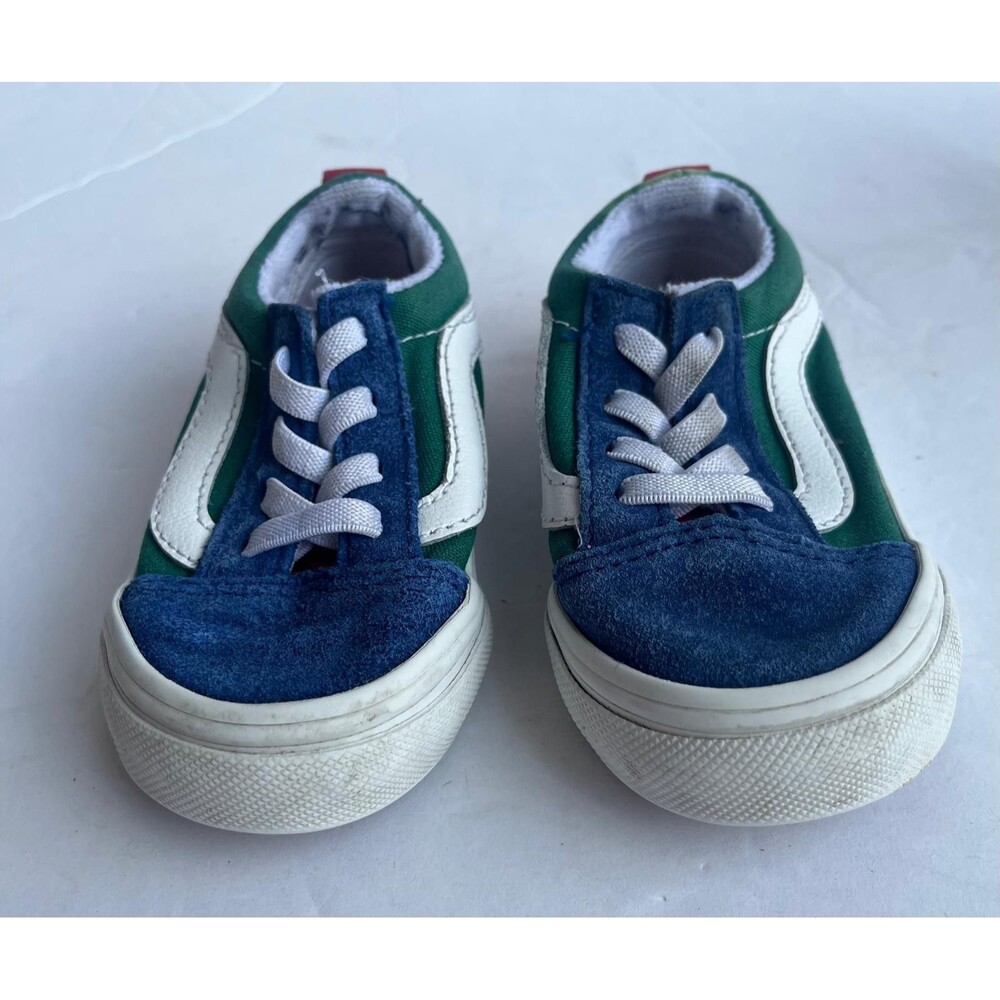 Vans Old Skool Sneakers Blue Green Kids Size 5.5 - Picture 2 of 6